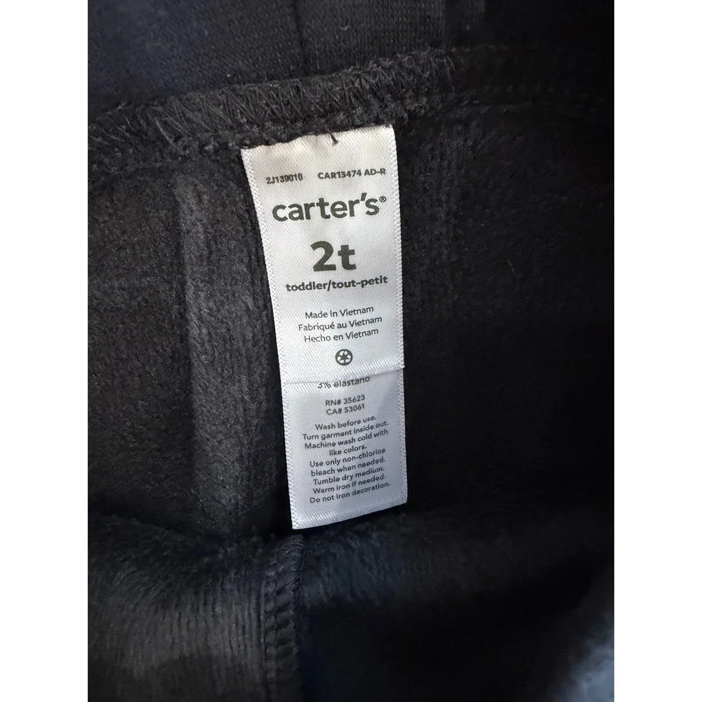 Carter's Fleece Lined Buffalo Plaid Solid 3PK Leggings Toddler 2T Multi Color